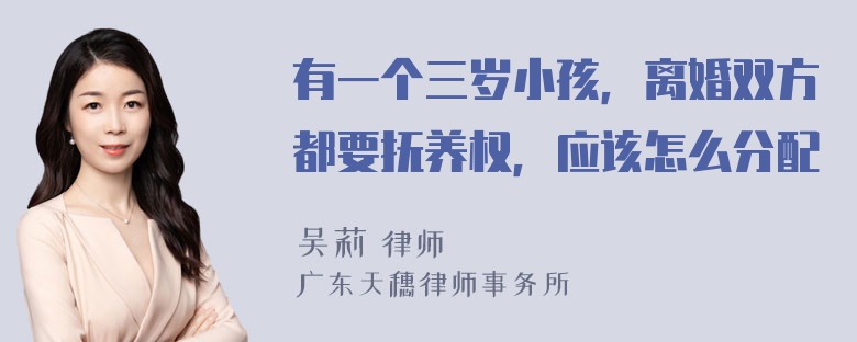 有一个三岁小孩，离婚双方都要抚养权，应该怎么分配