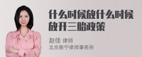 什么时候放什么时候放开三胎政策