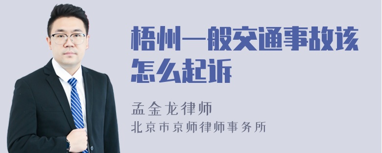 梧州一般交通事故该怎么起诉