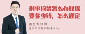 刑事拘留怎么办取保要多少钱，怎么规定