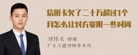 信用卡欠了二十万超过1个月怎么让对方宽限一些时间