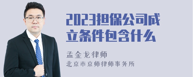 2023担保公司成立条件包含什么