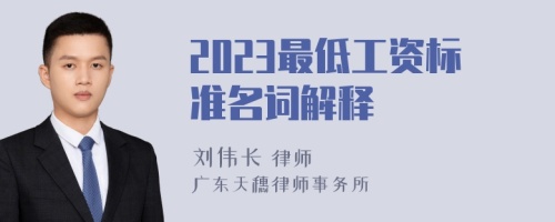 2023最低工资标准名词解释