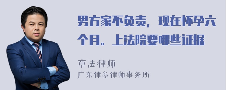 男方家不负责，现在怀孕六个月。上法院要哪些证据