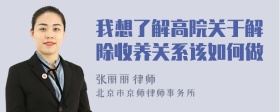 我想了解高院关于解除收养关系该如何做