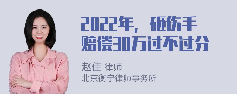 2022年，砸伤手赔偿30万过不过分