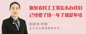 拖欠农民工工资怎么办我们已经要了快一年了就是不给