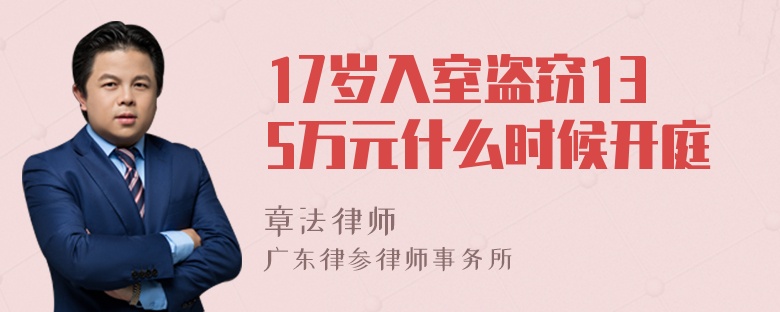 17岁入室盗窃135万元什么时候开庭