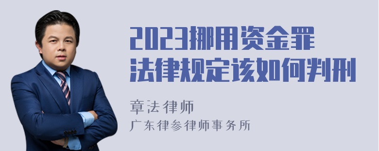 2023挪用资金罪法律规定该如何判刑