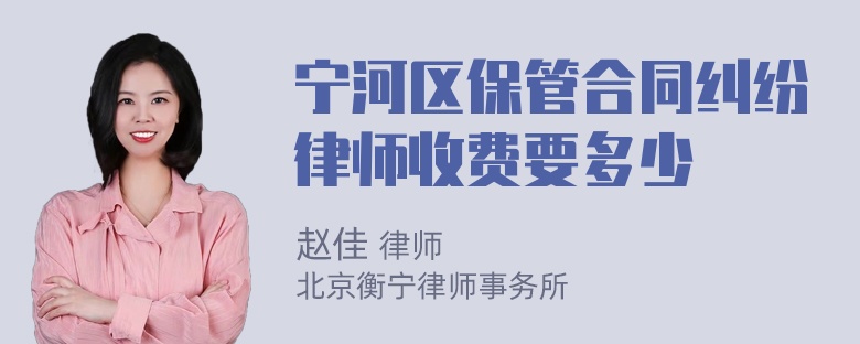 宁河区保管合同纠纷律师收费要多少