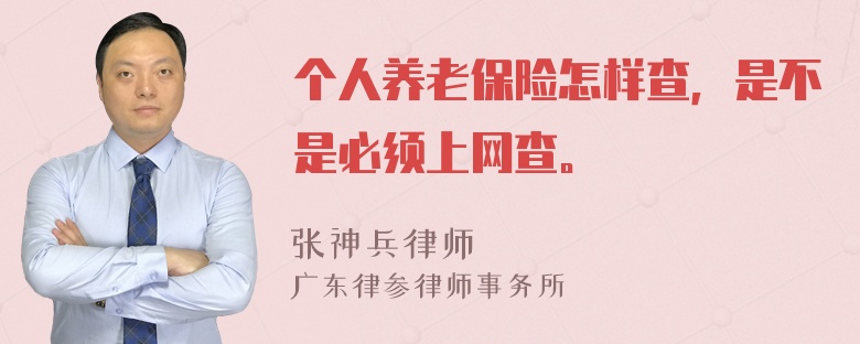 个人养老保险怎样查，是不是必须上网查。