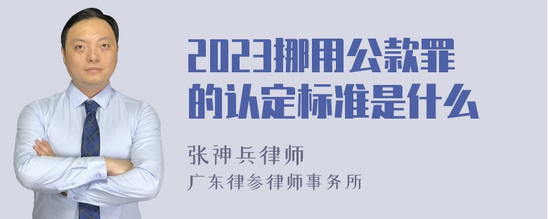 2023挪用公款罪的认定标准是什么