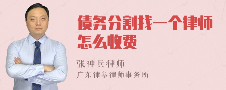 债务分割找一个律师怎么收费