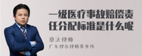 一级医疗事故赔偿责任分配标准是什么呢