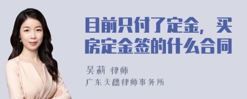 目前只付了定金，买房定金签的什么合同