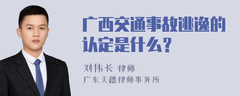 广西交通事故逃逸的认定是什么？