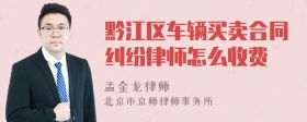 黔江区车辆买卖合同纠纷律师怎么收费