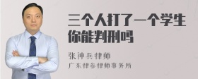 三个人打了一个学生你能判刑吗