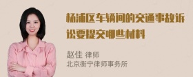 杨浦区车辆间的交通事故诉讼要提交哪些材料