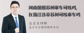 河南拍照苏州审车可以吗，在浙江违章苏州可以审车吗