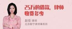 25万的借款，律师收费多少