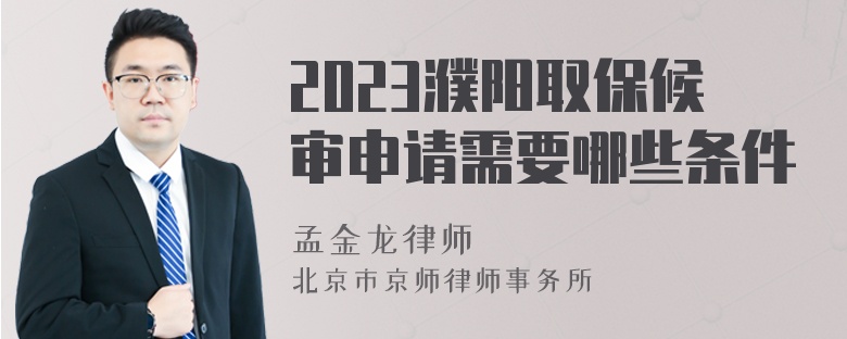 2023濮阳取保候审申请需要哪些条件