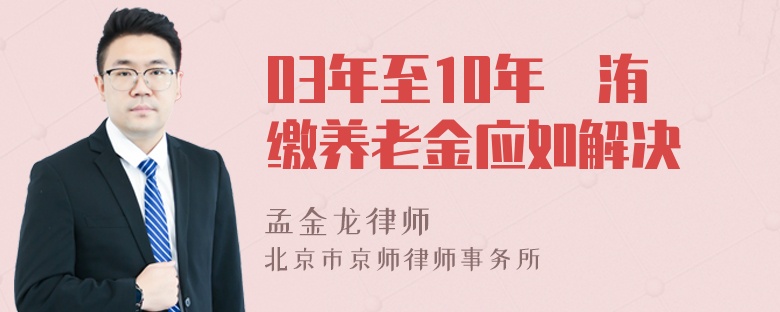 03年至10年沒洧缴养老金应如解决