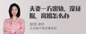 夫妻一方出轨，没证据，离婚怎么办