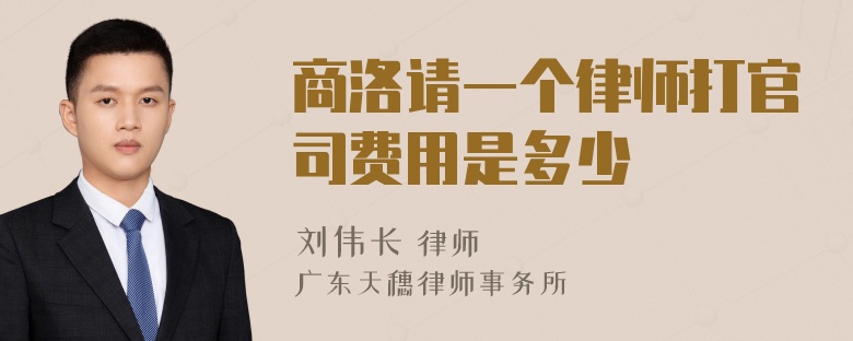 商洛请一个律师打官司费用是多少