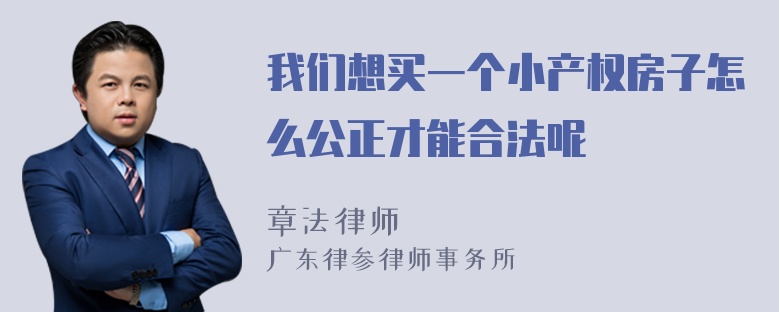 我们想买一个小产权房子怎么公正才能合法呢