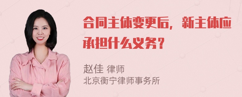 合同主体变更后，新主体应承担什么义务？