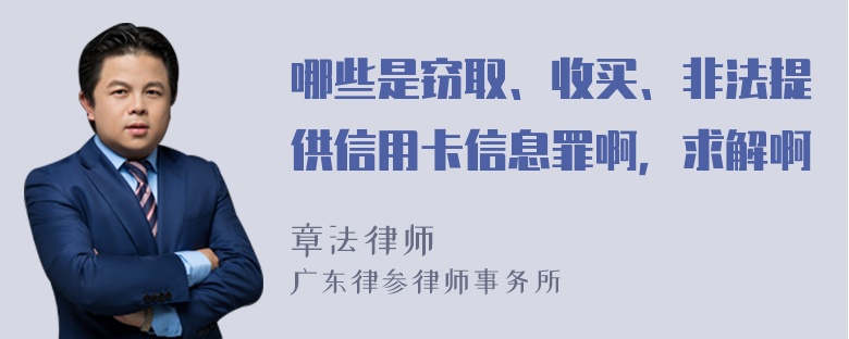 哪些是窃取、收买、非法提供信用卡信息罪啊，求解啊