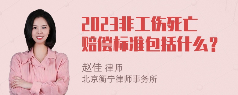 2023非工伤死亡赔偿标准包括什么？