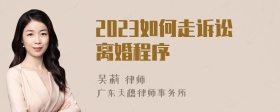 2023如何走诉讼离婚程序