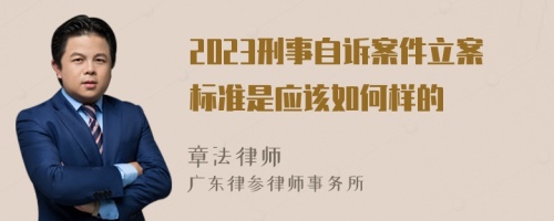 2023刑事自诉案件立案标准是应该如何样的