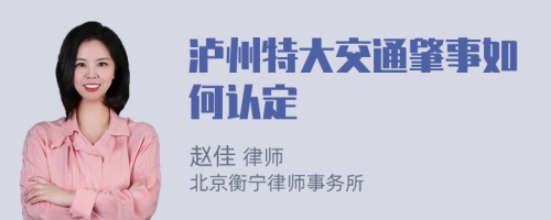 泸州特大交通肇事如何认定