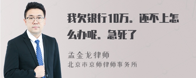 我欠银行10万。还不上怎么办呢。急死了