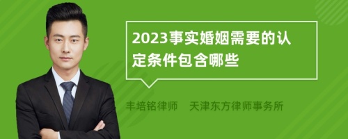 2023事实婚姻需要的认定条件包含哪些