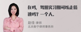 在吗，驾照实习期可以走低速吗？一个人。