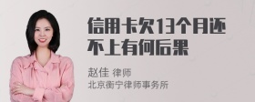 信用卡欠13个月还不上有何后果