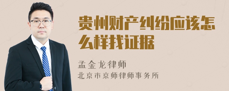 贵州财产纠纷应该怎么样找证据