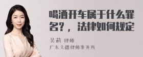 喝酒开车属于什么罪名？，法律如何规定