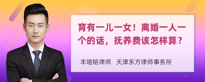 育有一儿一女！离婚一人一个的话，抚养费该怎样算？