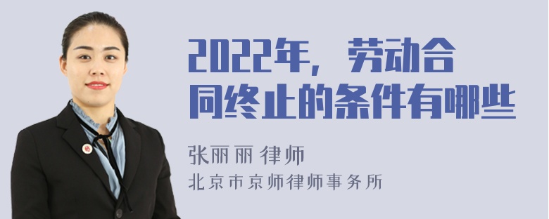 2022年，劳动合同终止的条件有哪些