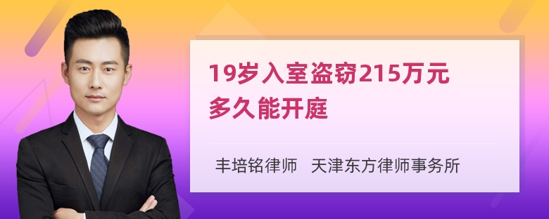 19岁入室盗窃215万元多久能开庭