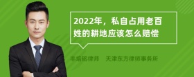 2022年，私自占用老百姓的耕地应该怎么赔偿