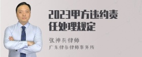 2023甲方违约责任处理规定