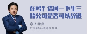 在吗？请问一下生三胎公司是否可以辞退