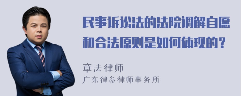 民事诉讼法的法院调解自愿和合法原则是如何体现的？