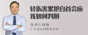 轻伤害累犯自首会应该如何判刑